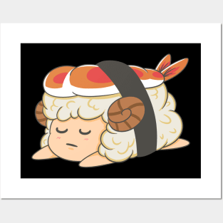 Lazy Sheep Sushi Posters and Art